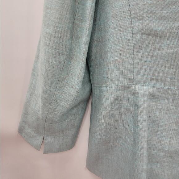 Le Suit Vintage 90s Pastel Linen Ladies Single Breasted Midi‎ Skirt Suit Set - Picture 12 of 16